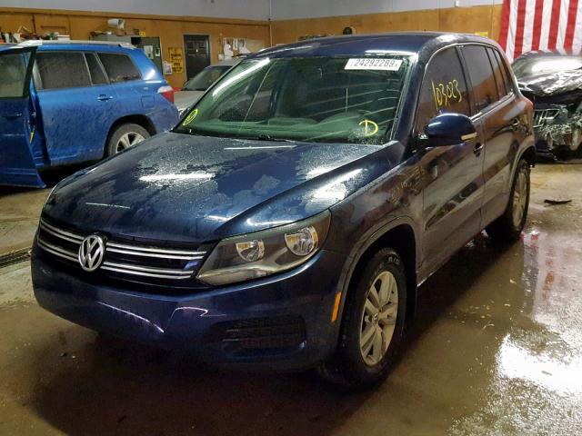 WVGAV3AXXDW597823 - 2013 VOLKSWAGEN TIGUAN S BLUE photo 2