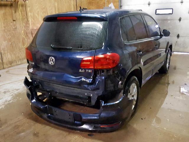 WVGAV3AXXDW597823 - 2013 VOLKSWAGEN TIGUAN S BLUE photo 4