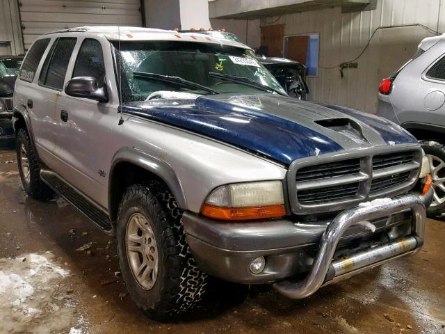 1B4HS38NX2F130105 - 2002 DODGE DURANGO SP SILVER photo 1