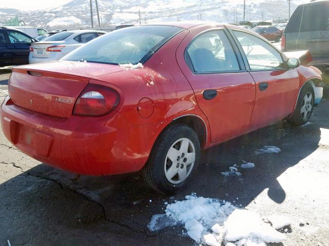 1B3ES26C54D606374 - 2004 DODGE NEON BASE RED photo 4