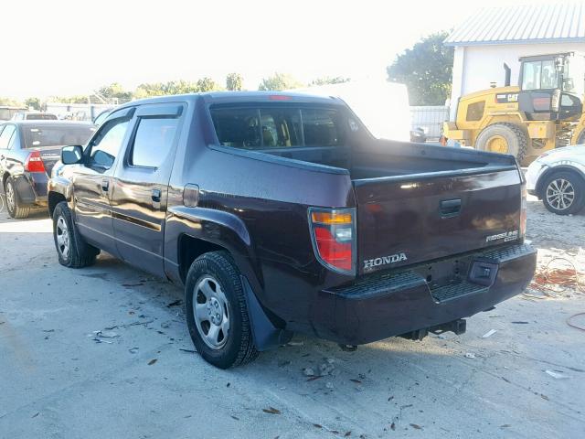 2HJYK16258H538661 - 2008 HONDA RIDGELINE PURPLE photo 3