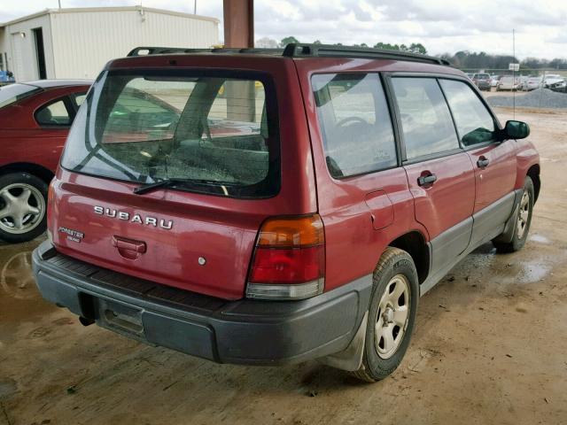 JF1SF6350YH717678 - 2000 SUBARU FORESTER L RED photo 4