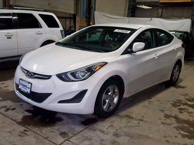 5NPDH4AE1EH528524 - 2014 HYUNDAI ELANTRA SE WHITE photo 2