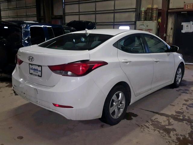 5NPDH4AE1EH528524 - 2014 HYUNDAI ELANTRA SE WHITE photo 4