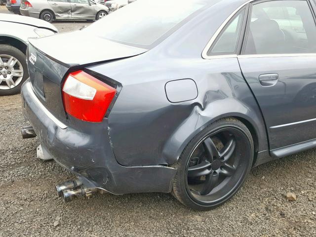 WAUPL68E44A120499 - 2004 AUDI S4 GRAY photo 9