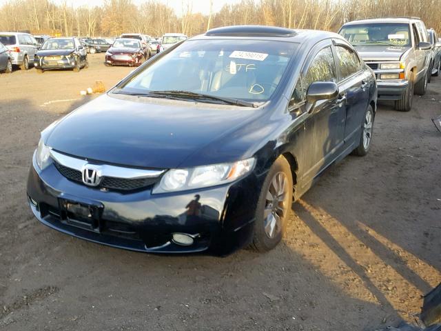 2HGFA16969H506736 - 2009 HONDA CIVIC EXL BLACK photo 2