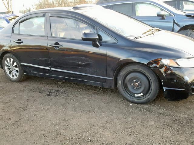 2HGFA16969H506736 - 2009 HONDA CIVIC EXL BLACK photo 9