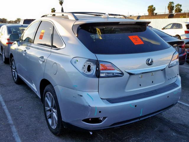 2T2BC1BA1FC006816 - 2015 LEXUS RX 450H SILVER photo 3