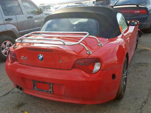 4USBU33517LW70469 - 2007 BMW Z4 3.0 RED photo 4