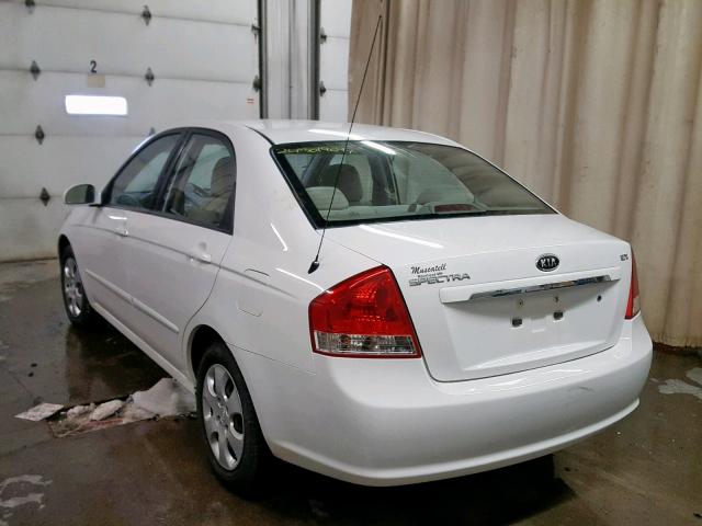 KNAFE221995612773 - 2009 KIA SPECTRA EX WHITE photo 3