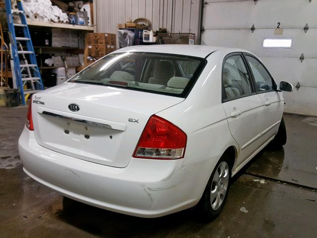 KNAFE221995612773 - 2009 KIA SPECTRA EX WHITE photo 4