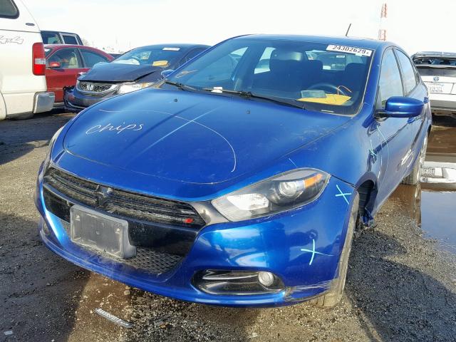 1C3CDFBB0ED685382 - 2014 DODGE DART SXT BLUE photo 2