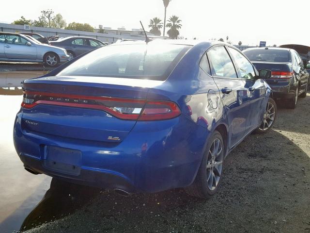 1C3CDFBB0ED685382 - 2014 DODGE DART SXT BLUE photo 4