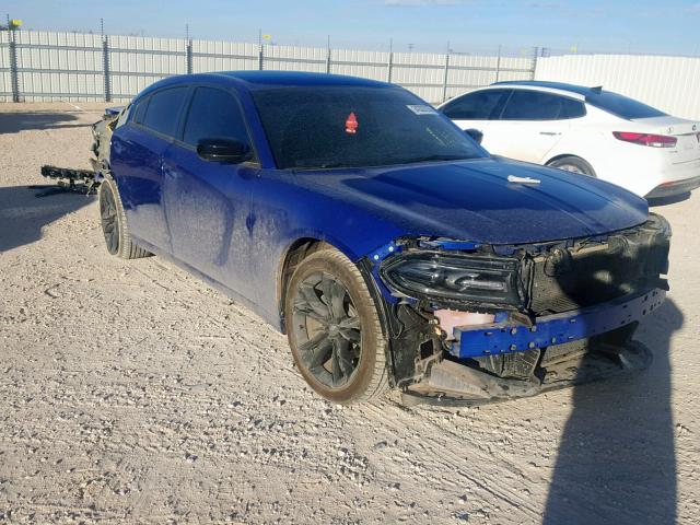 2C3CDXBG7JH336525 - 2018 DODGE CHARGER SX BLUE photo 1