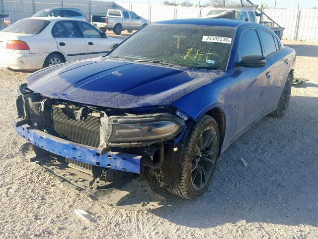 2C3CDXBG7JH336525 - 2018 DODGE CHARGER SX BLUE photo 2