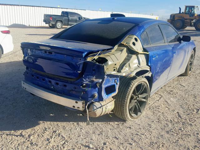 2C3CDXBG7JH336525 - 2018 DODGE CHARGER SX BLUE photo 4