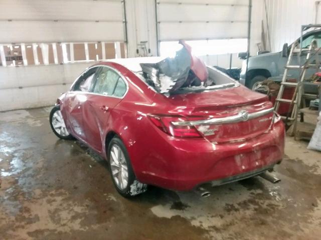 2G4GN5EX5F9118395 - 2015 BUICK REGAL PREM RED photo 3