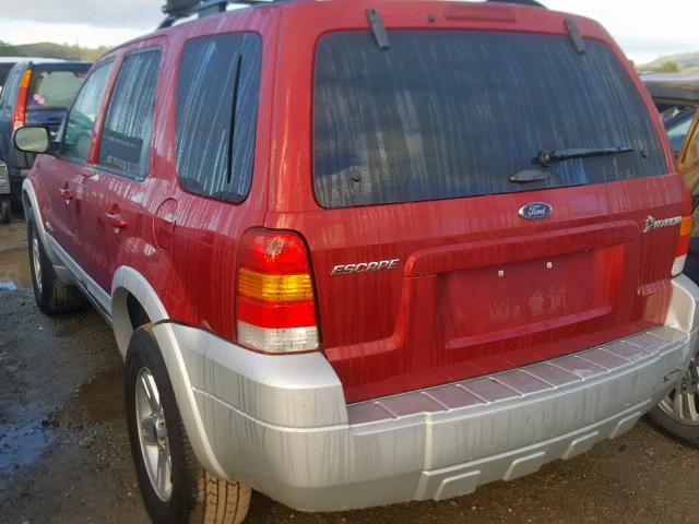 1FMCU49H77KB77043 - 2007 FORD ESCAPE HEV RED photo 3