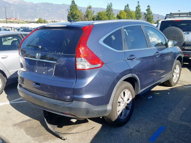 2HKRM3H77EH558114 - 2014 HONDA CR-V EXL BLUE photo 4