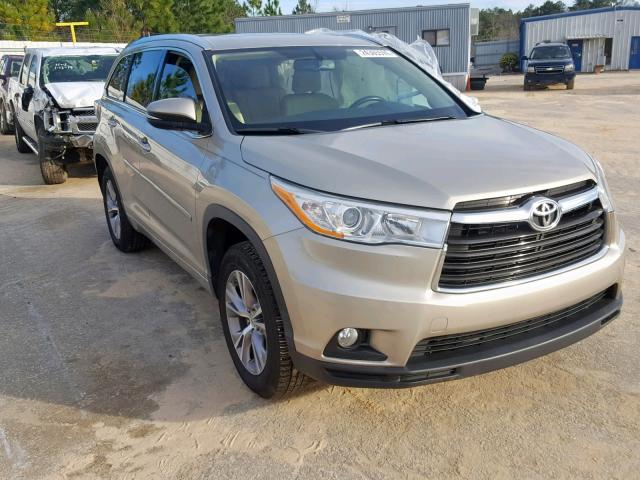 5TDKKRFH7ES030508 - 2014 TOYOTA HIGHLANDER GOLD photo 1