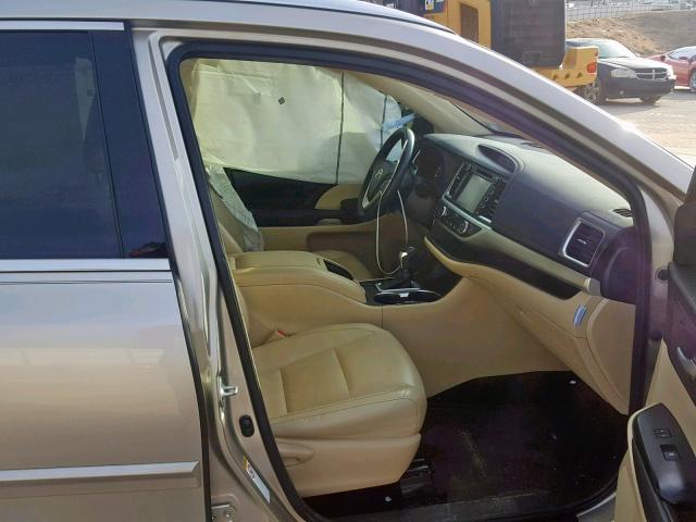 5TDKKRFH7ES030508 - 2014 TOYOTA HIGHLANDER GOLD photo 5