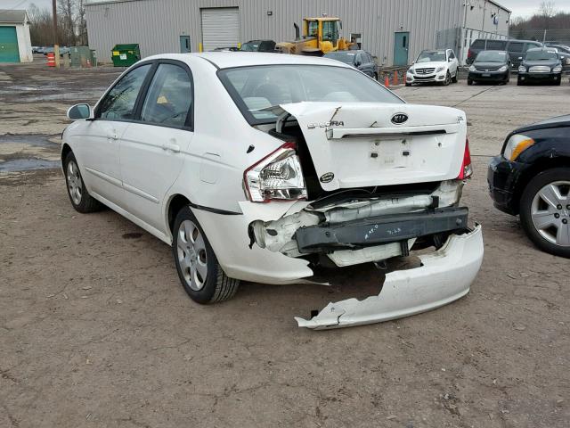 KNAFE222495602726 - 2009 KIA SPECTRA EX WHITE photo 3