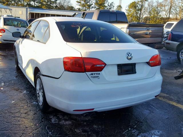 3VW2K7AJ9DM266877 - 2013 VOLKSWAGEN JETTA BASE WHITE photo 3