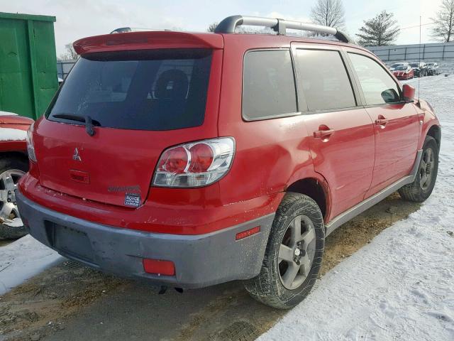 JA4LZ41G43U048016 - 2003 MITSUBISHI OUTLANDER RED photo 4