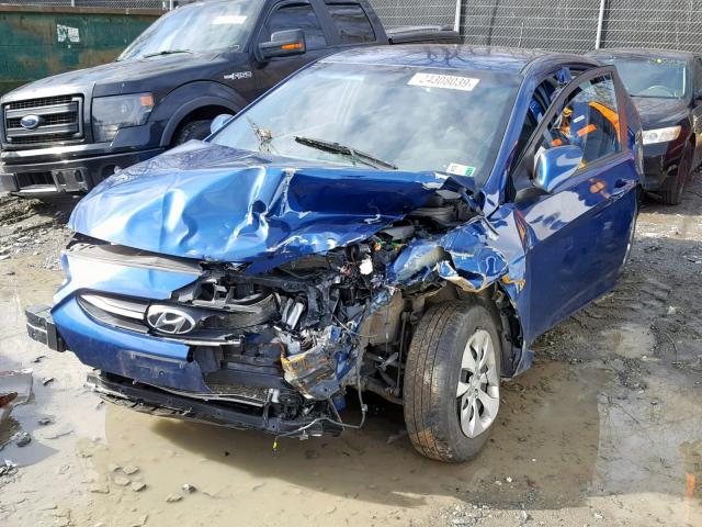 KMHCT5AE1GU257582 - 2016 HYUNDAI ACCENT SE BLUE photo 2