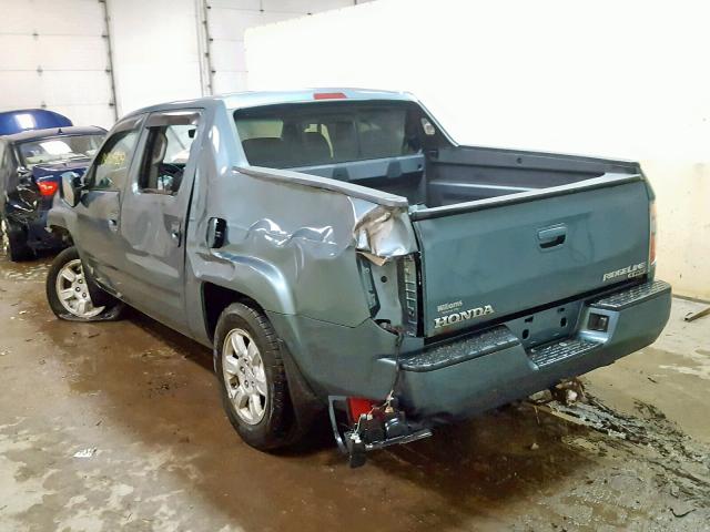 2HJYK165X6H547461 - 2006 HONDA RIDGELINE BLUE photo 3