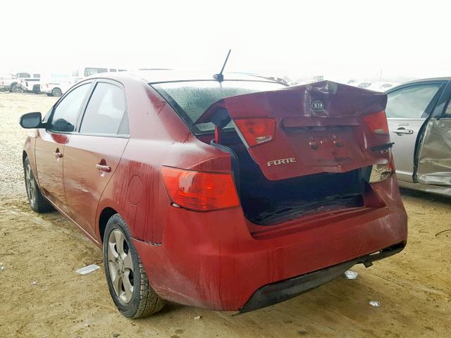 KNAFU4A25A5061870 - 2010 KIA FORTE EX RED photo 3