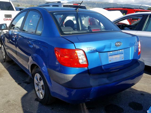 KNADE123766170021 - 2006 KIA RIO BLUE photo 3