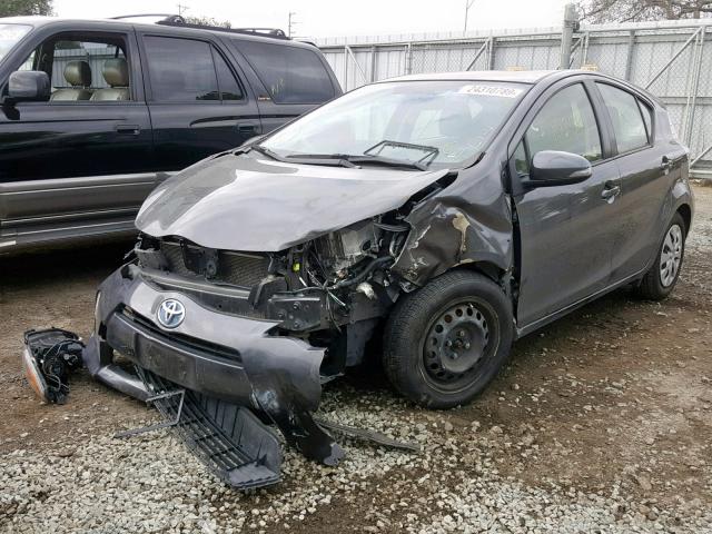 JTDKDTB39D1554594 - 2013 TOYOTA PRIUS C GRAY photo 2