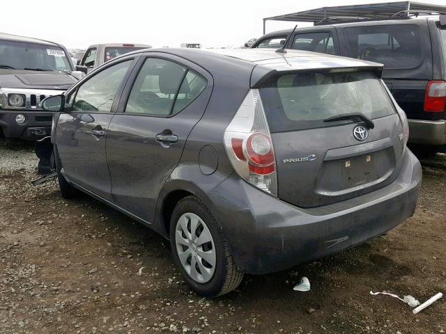 JTDKDTB39D1554594 - 2013 TOYOTA PRIUS C GRAY photo 3