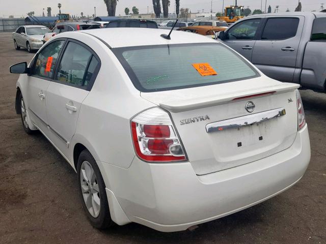 3N1AB6APXCL772366 - 2012 NISSAN SENTRA 2.0 WHITE photo 3