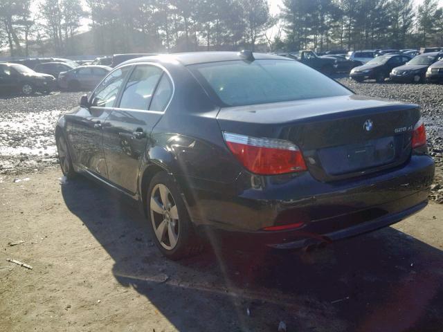 WBANV13538CZ55287 - 2008 BMW 528 XI BLACK photo 3