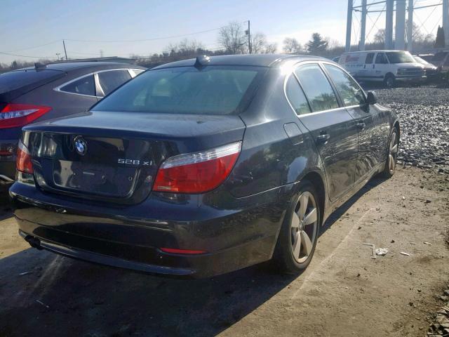 WBANV13538CZ55287 - 2008 BMW 528 XI BLACK photo 4