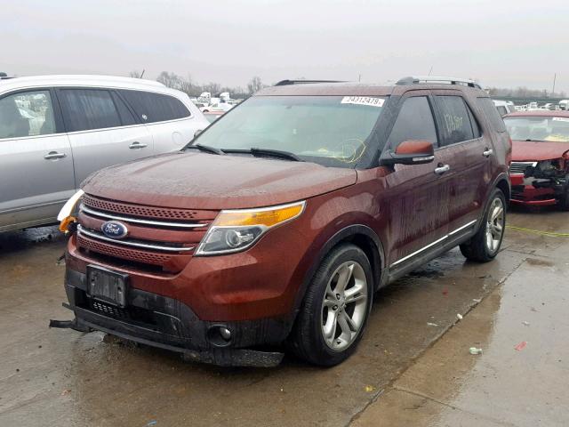 1FM5K7F81FGB07107 - 2015 FORD EXPLORER L BROWN photo 2