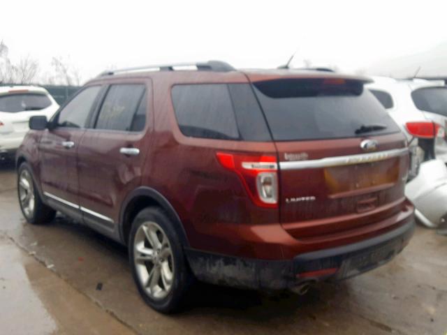 1FM5K7F81FGB07107 - 2015 FORD EXPLORER L BROWN photo 3