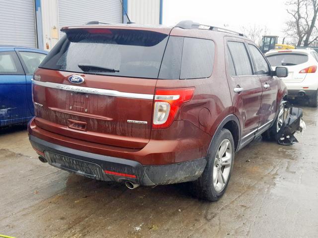 1FM5K7F81FGB07107 - 2015 FORD EXPLORER L BROWN photo 4