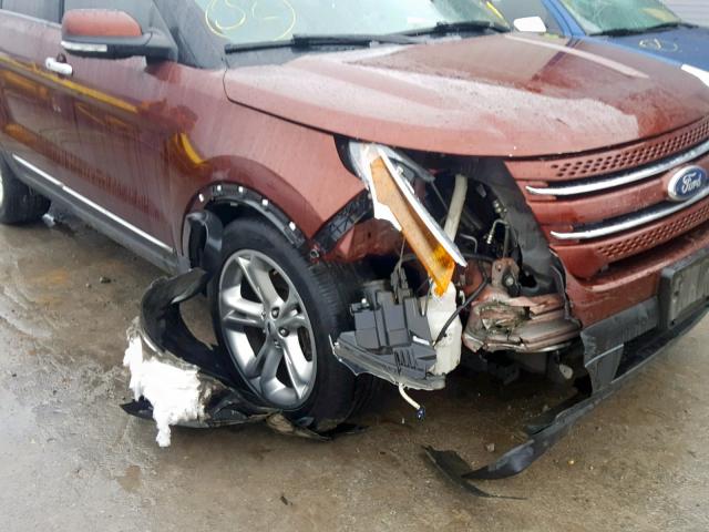 1FM5K7F81FGB07107 - 2015 FORD EXPLORER L BROWN photo 9