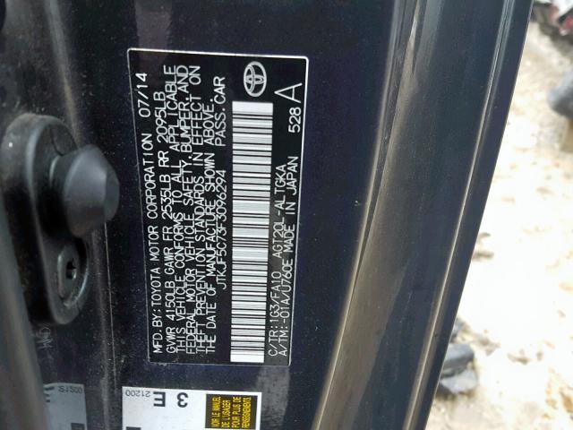 JTKJF5C73F3096294 - 2015 TOYOTA SCION TC 灰色 照片 10