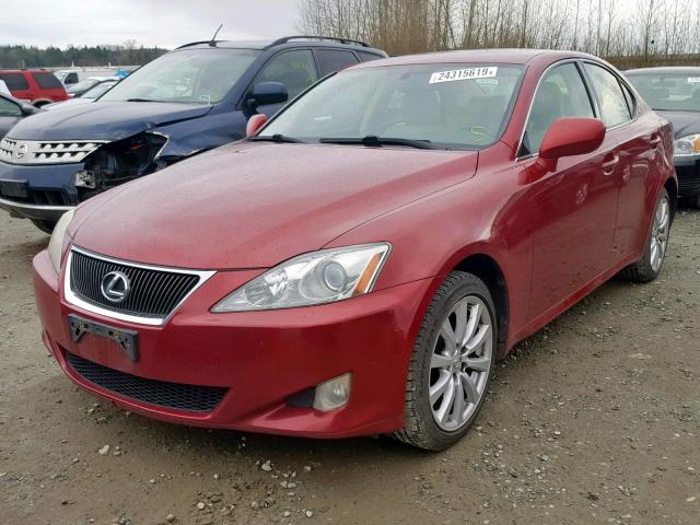 JTHCK262672015725 - 2007 LEXUS IS 250 RED photo 2