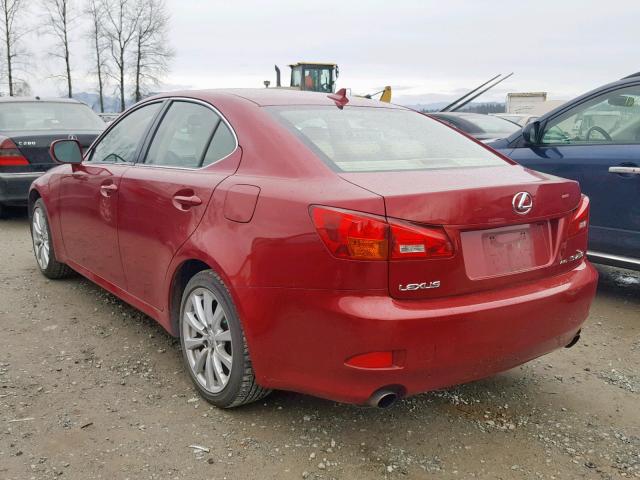 JTHCK262672015725 - 2007 LEXUS IS 250 RED photo 3