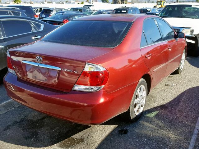 4T1BF32K15U085577 - 2005 TOYOTA CAMRY LE RED photo 4