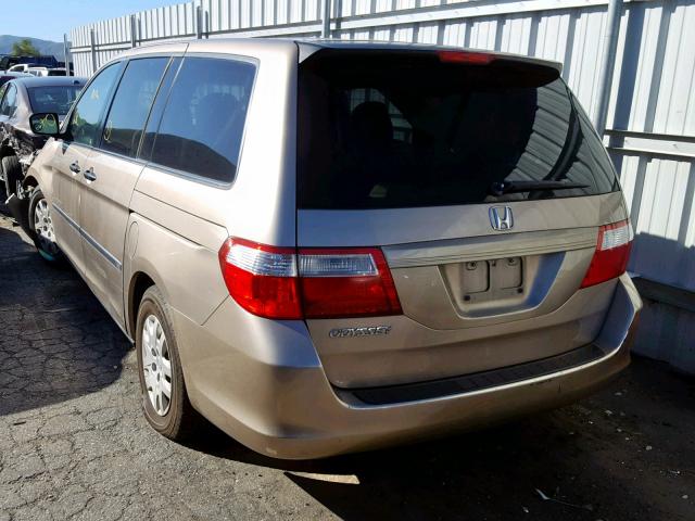 5FNRL38247B001864 - 2007 HONDA ODYSSEY LX BROWN photo 3