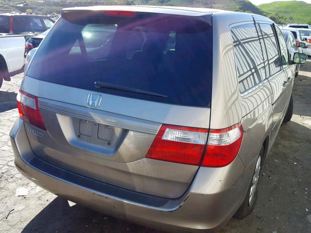 5FNRL38247B001864 - 2007 HONDA ODYSSEY LX BROWN photo 4