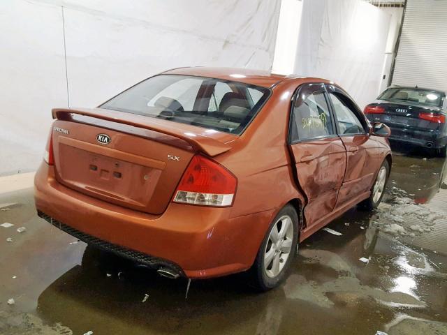 KNAFE122385014650 - 2008 KIA SPECTRA EX ORANGE photo 4