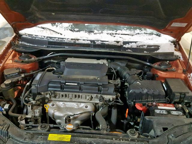 KNAFE122385014650 - 2008 KIA SPECTRA EX ORANGE photo 7