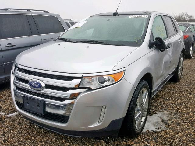 2FMDK3J90CBA62202 - 2012 FORD EDGE SEL SILVER photo 2